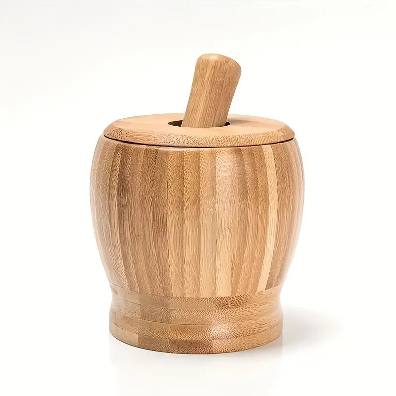 Organic Bamboo Garlic Mortar and Pestle Set